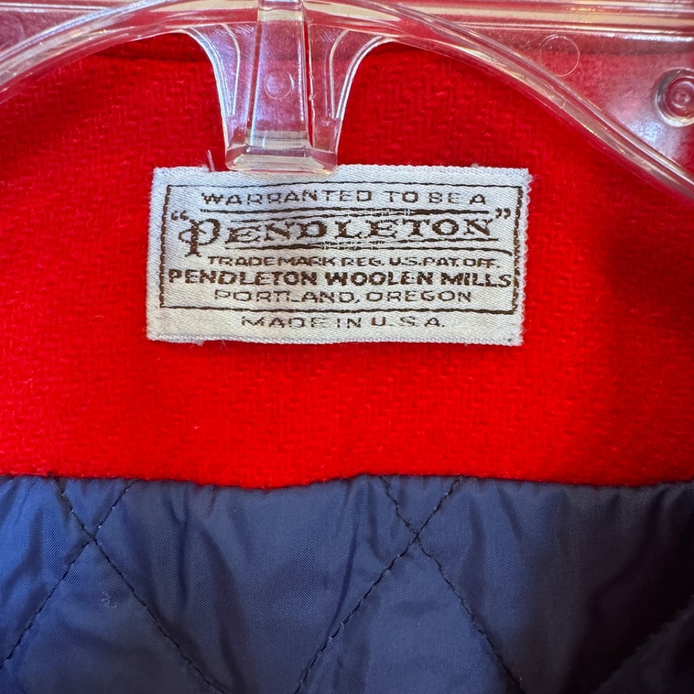 Vintage Pendleton Red Wool Snap Front Thinsulate … - image 3